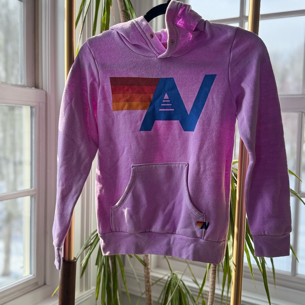 Aviator Nation Kids Hoodie in Purple with Blue and Red Accents
